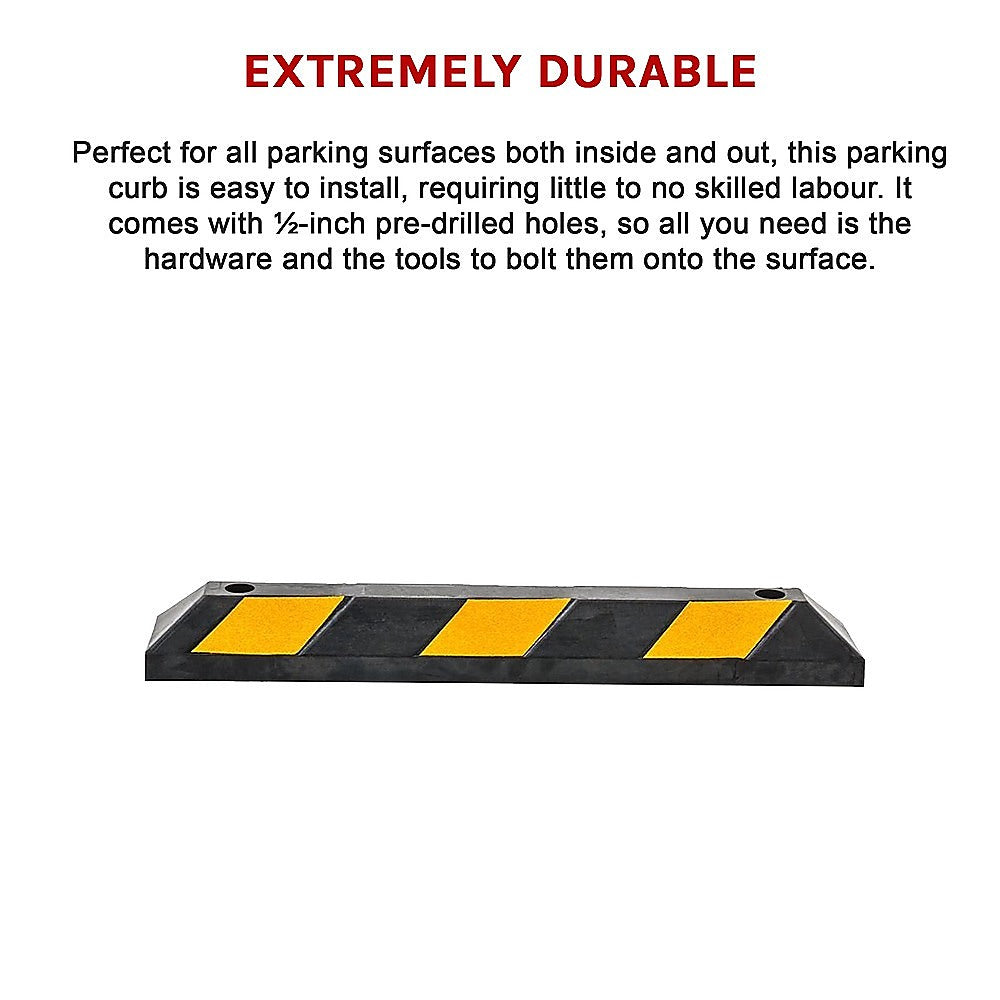 High-Visibility Rubber Curb Parking Guide, 90cm, Reflective