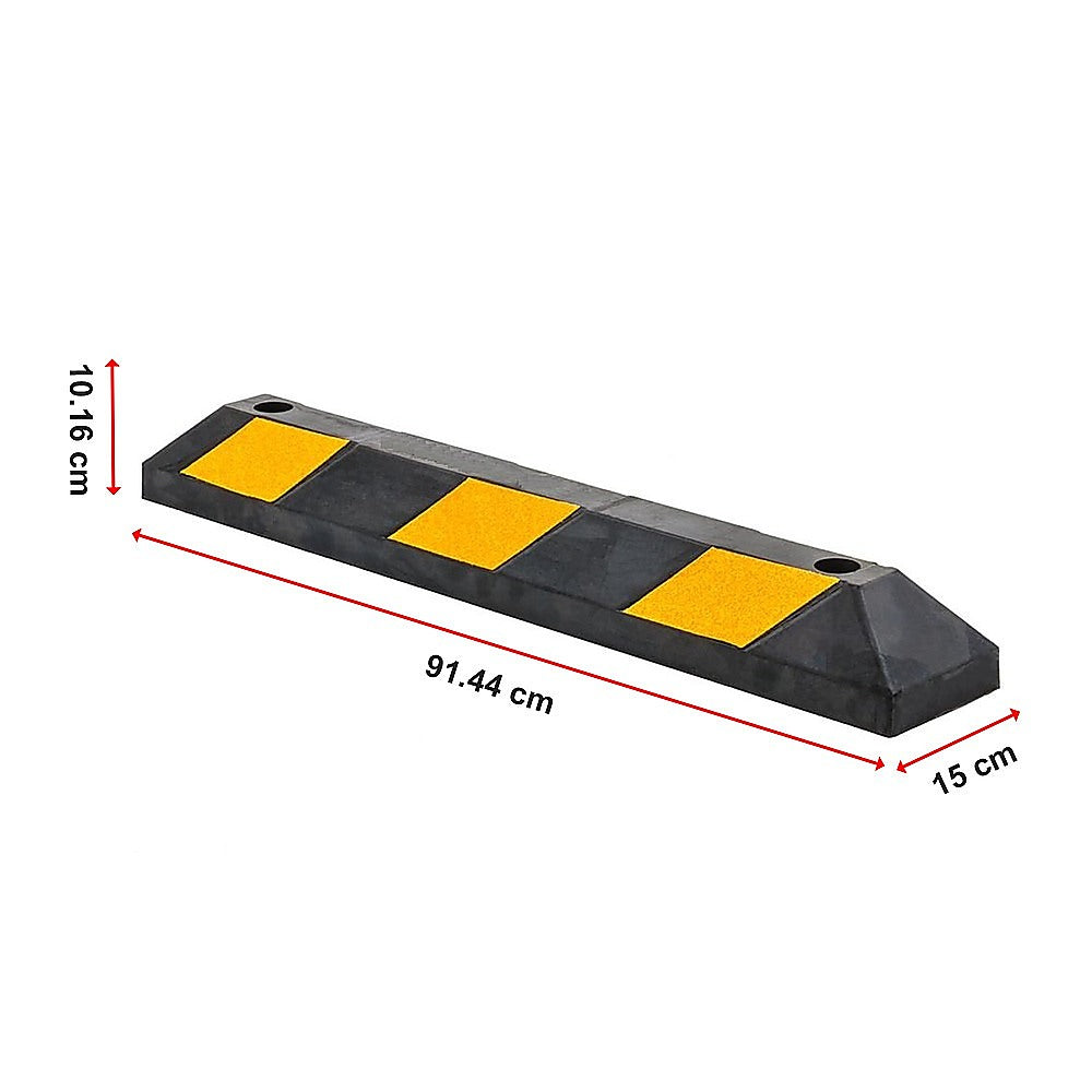 High-Visibility Rubber Curb Parking Guide, 90cm, Reflective