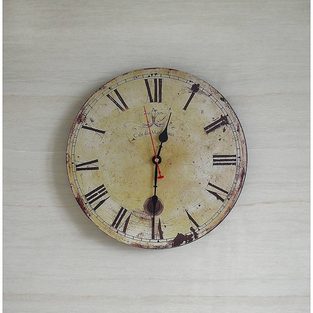 Vintage Roman Numeral Wall Clock 34cm - Kitchen, Office, Randy & Travis