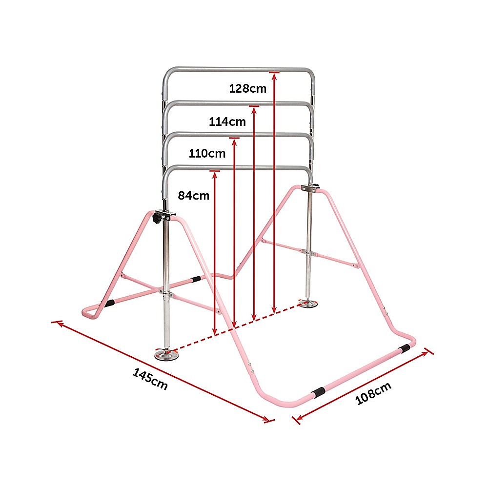 Adjustable Kids Gymnastics Bars with Spin-Lock & Stability