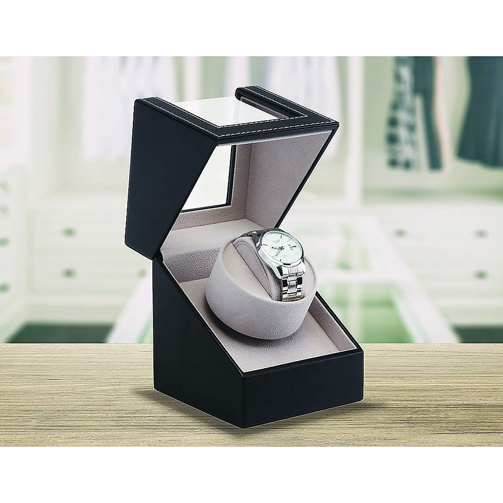 Elegant Automatic Watch Winder PU Leather Display Case