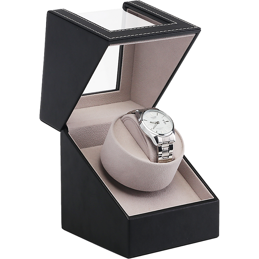 Automatic Watch Winder Display Box Case Motor Rotation Storage PU Leat