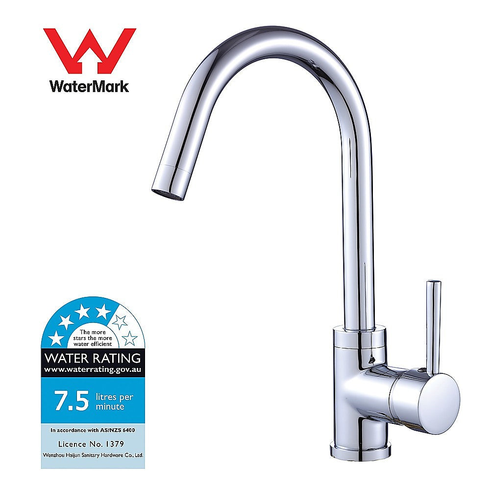 Solid Brass Chrome Kitchen Basin Mixer Tap with Ceramic Cartridge