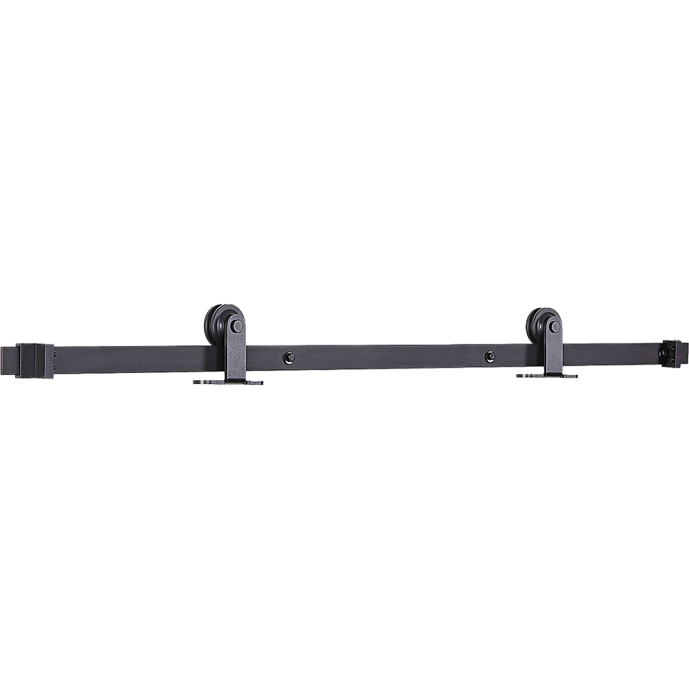 Black Steel Sliding Barn Door Hardware Set, 2.4m, 150kg