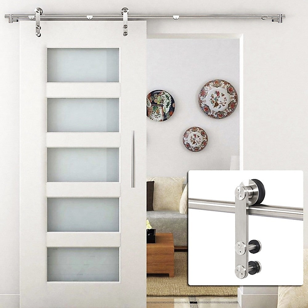 High-Quality Sliding Barn Door Hardware Set, Stainless Steel