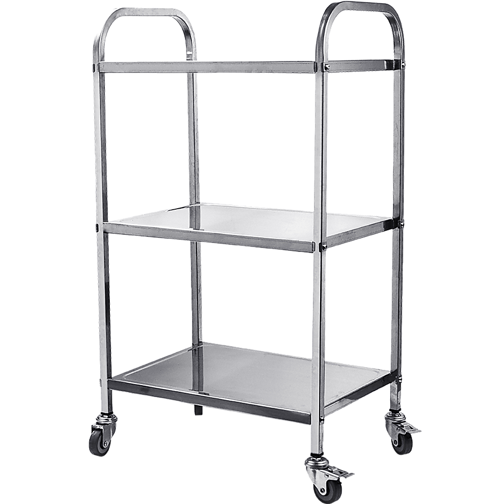 Sturdy 3-Tier Stainless Steel Food Trolley Cart with Wheels