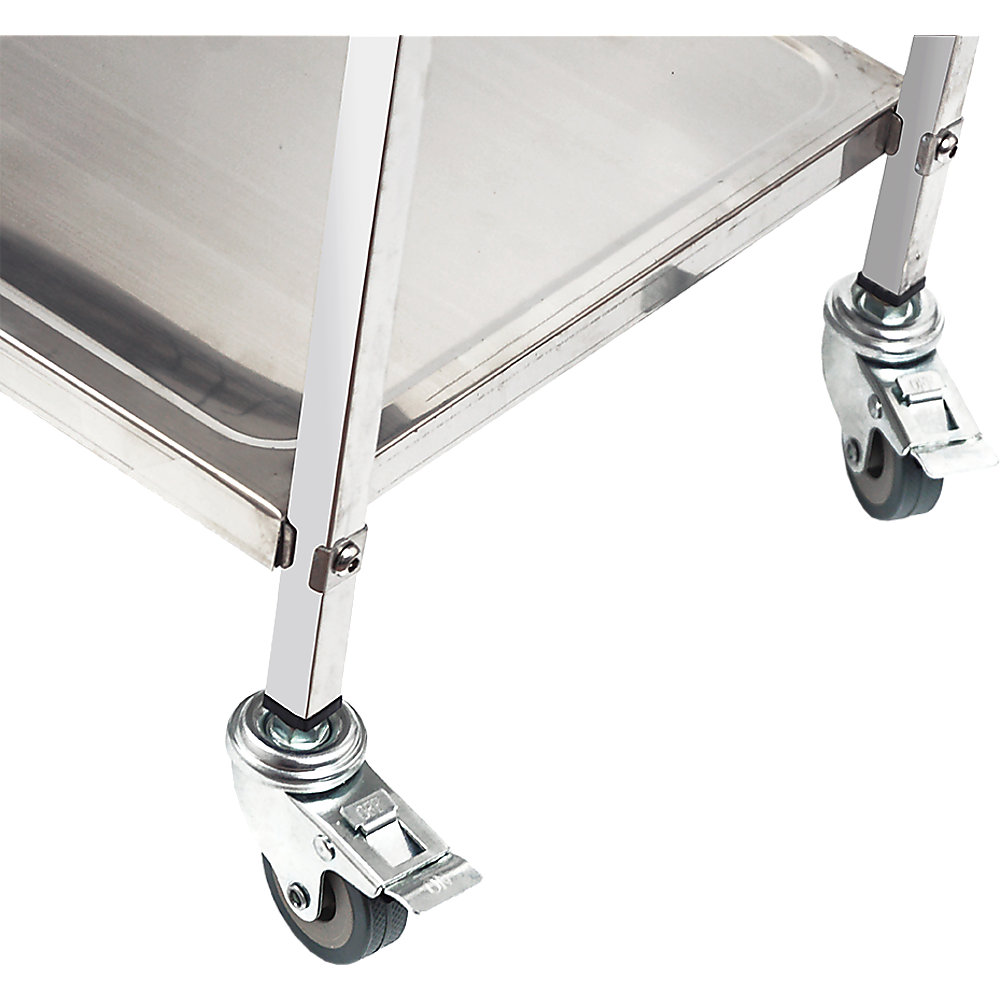 Sturdy 3-Tier Stainless Steel Food Trolley Cart with Wheels