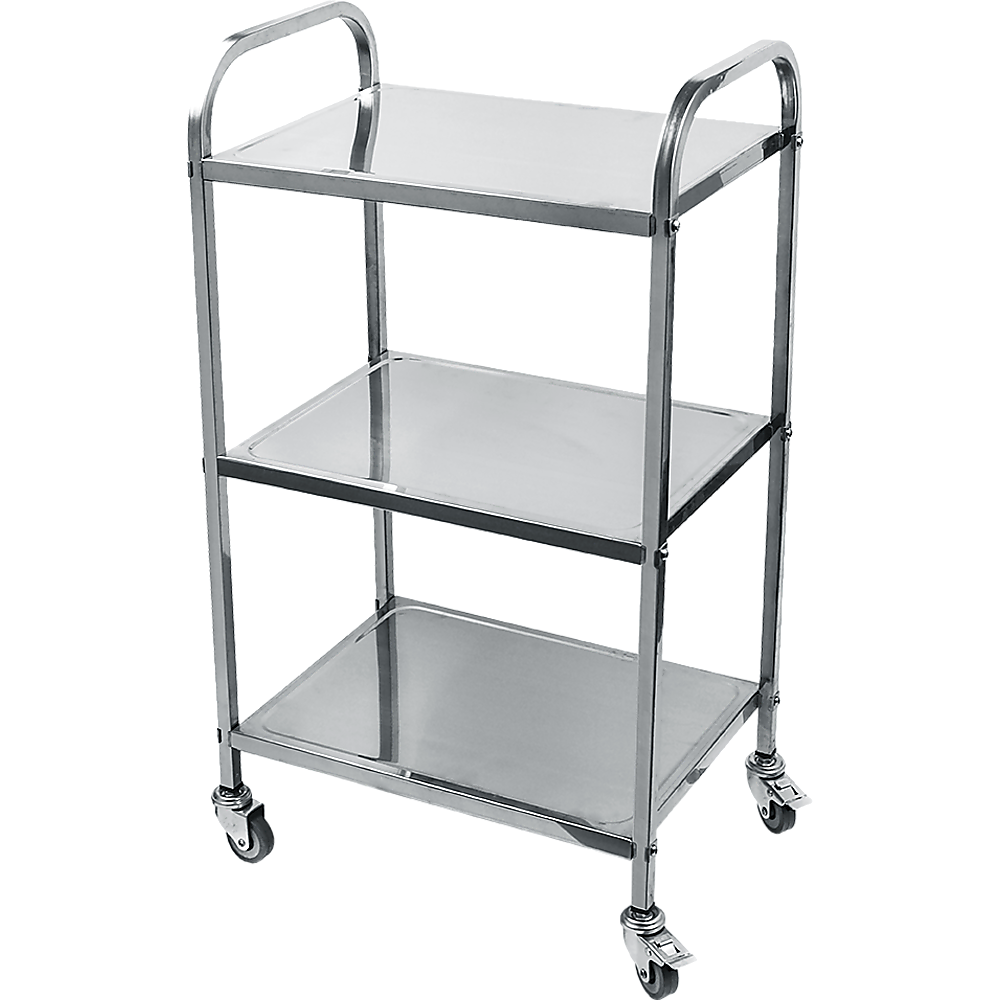 Sturdy 3-Tier Stainless Steel Food Trolley Cart with Wheels