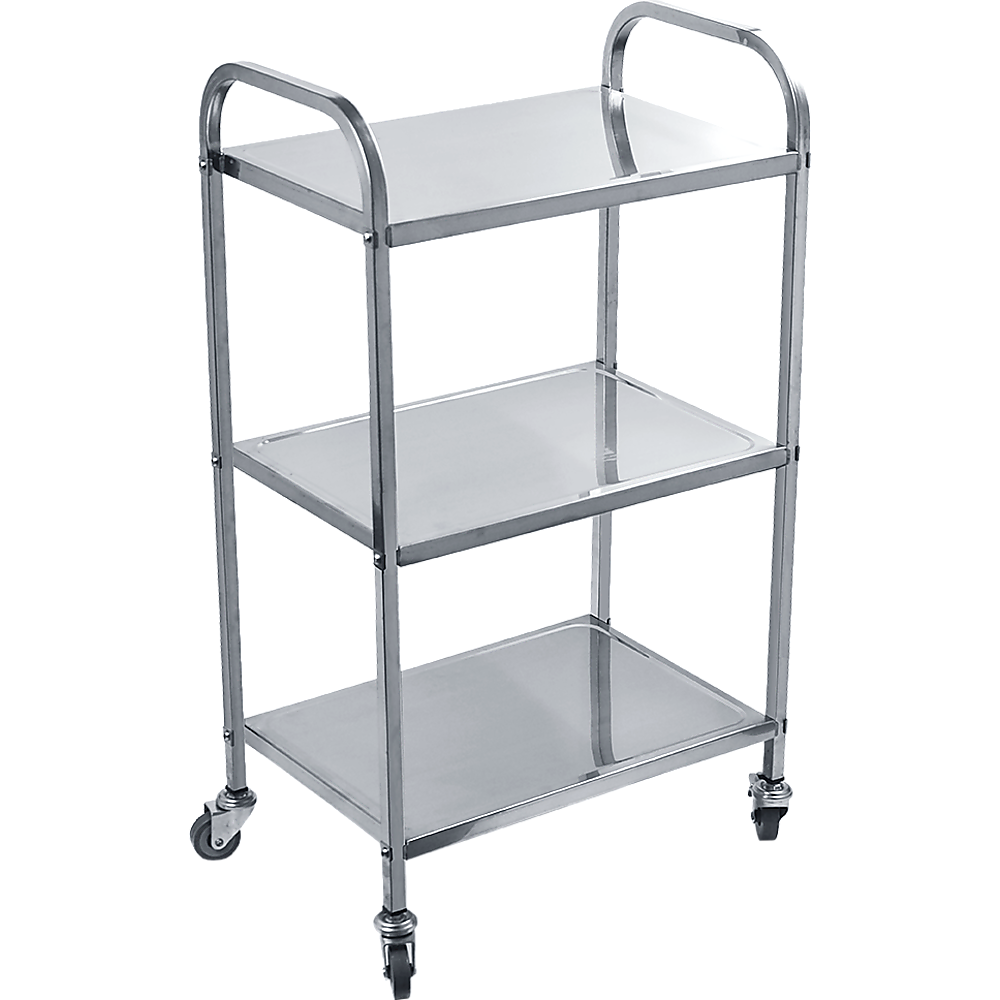 Sturdy 3-Tier Stainless Steel Food Trolley Cart with Wheels