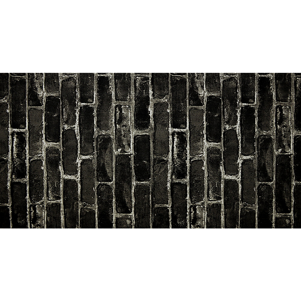 Dark Grey 3D Textured Brick Wallpaper Roll, Waterproof PVC