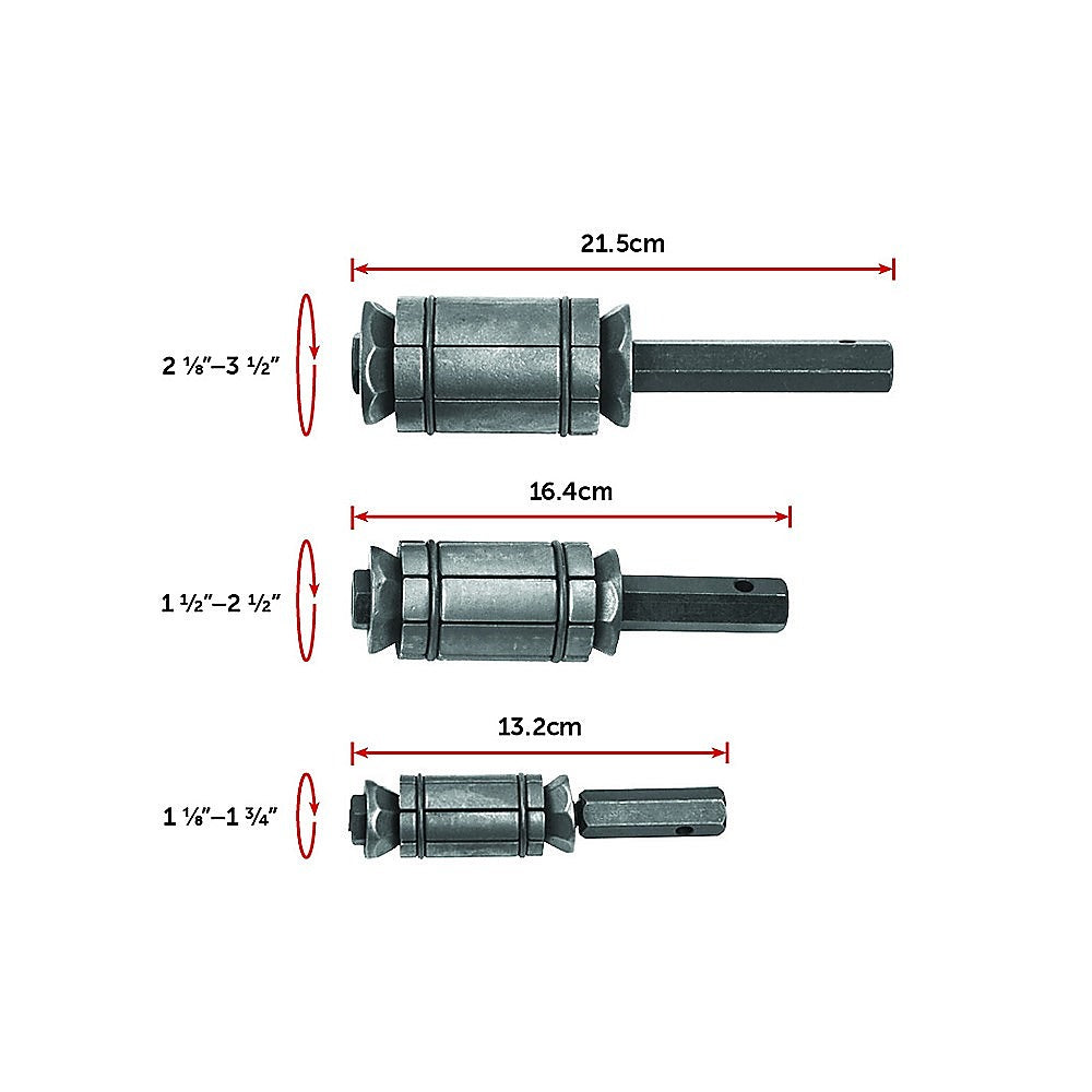 Heat-Treated Steel Tail Pipe Expander Set, 3 Piece Kit