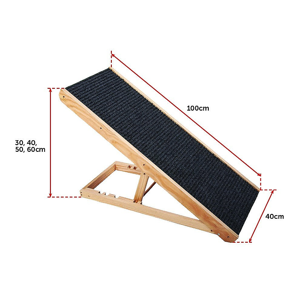 Portable Adjustable Pet Ramp with Non-Slip Surface