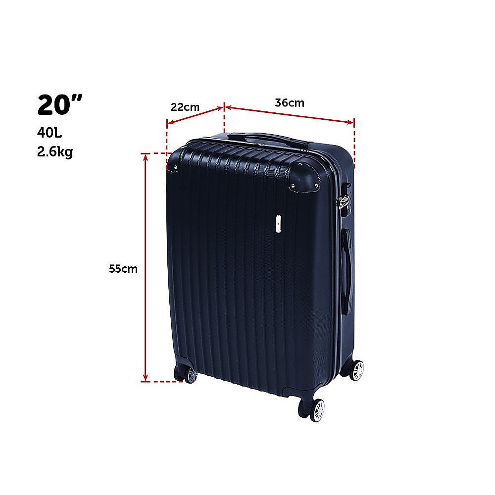 Lightweight Water-Resistant Trolley Suitcases Set, TSA Locks, Delegate