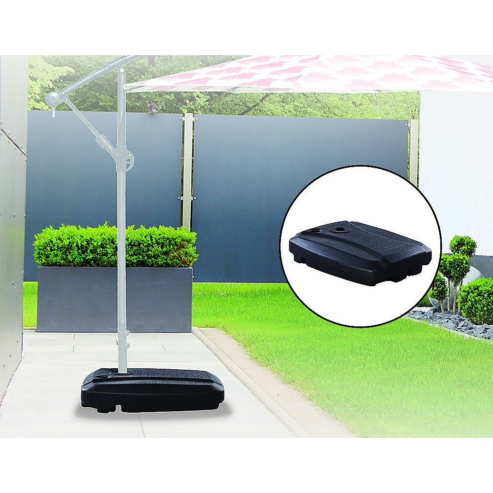 Black UV-Resistant Round Outdoor Umbrella Stand Base - 60x80cm, Portable, Heavy-duty