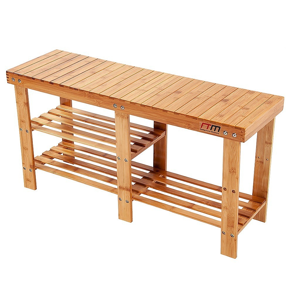 Eco-friendly Bamboo Shoe Rack Bench with Boot Storage