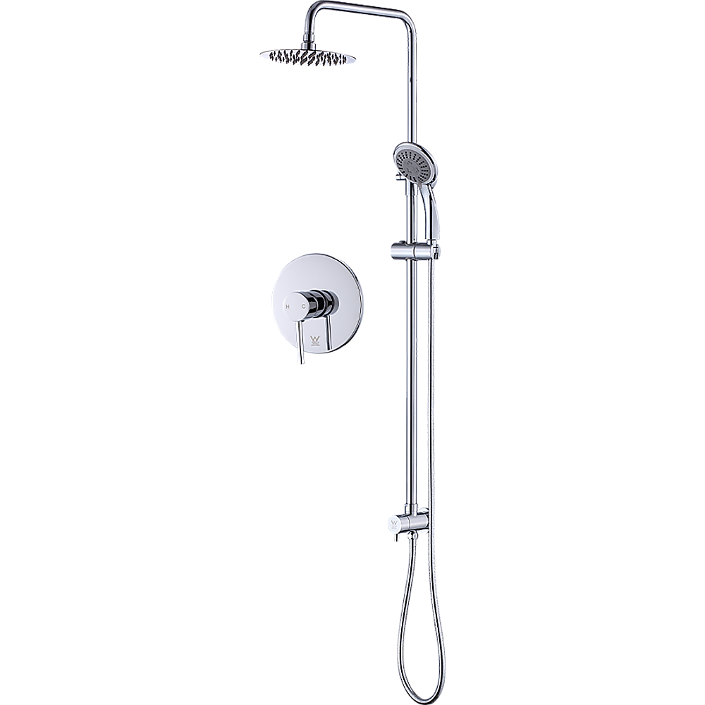 Solid Brass Dual Shower Head Set with Mixer