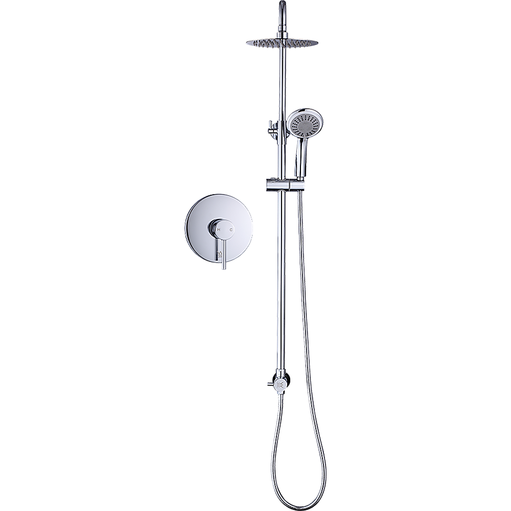 Solid Brass Dual Shower Head Set with Mixer