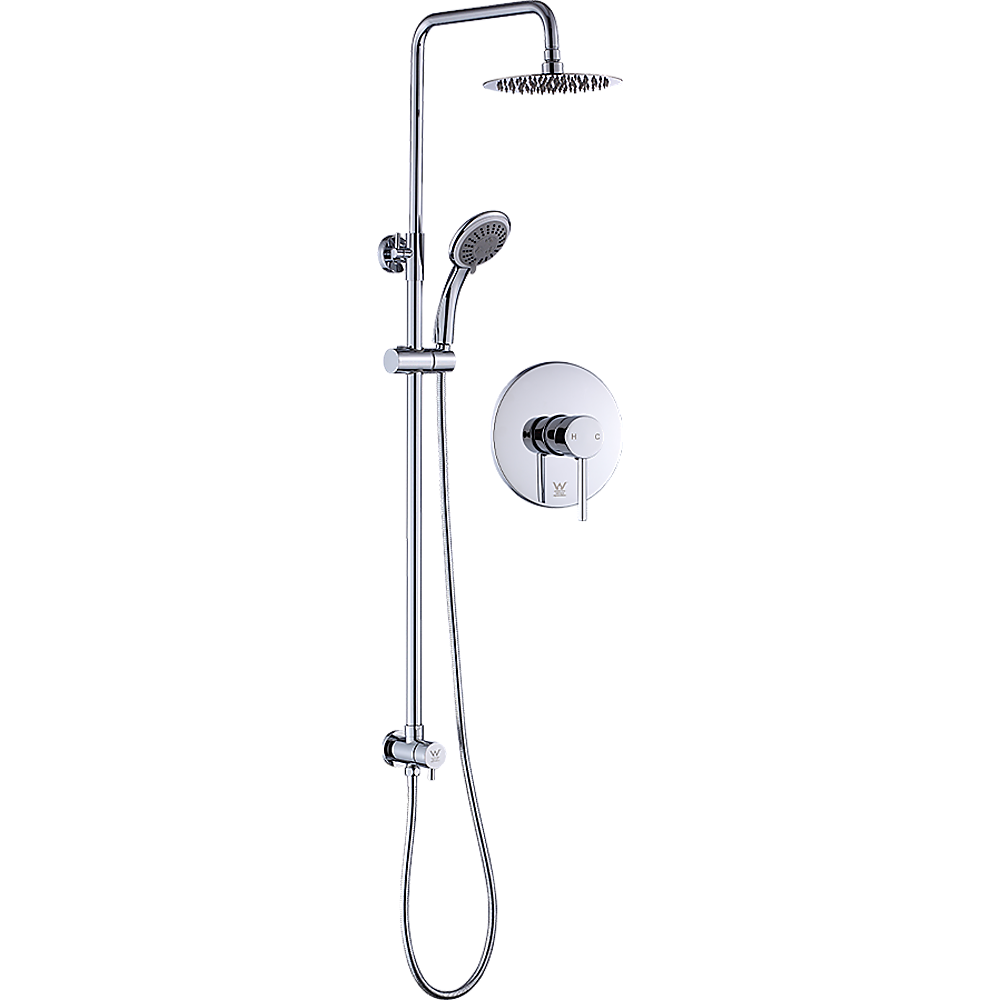 Solid Brass Dual Shower Head Set with Mixer