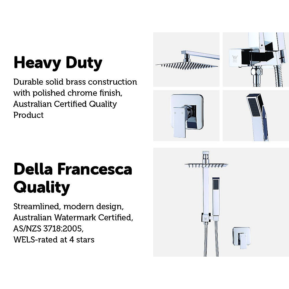 Dual 8" High Pressure Rain Shower Set, Chrome, Della Francesca