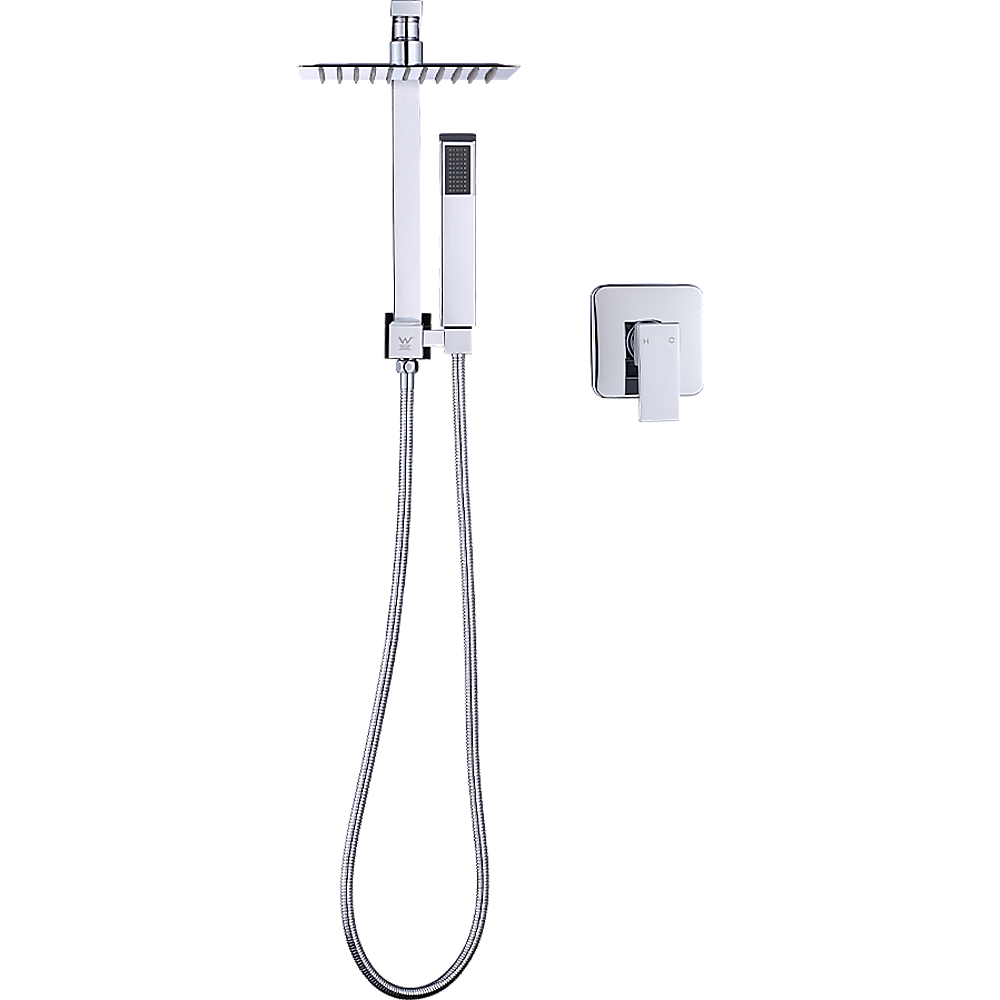 Dual 8" High Pressure Rain Shower Set, Chrome, Della Francesca