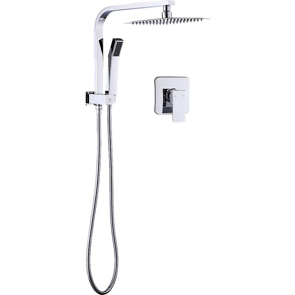 Dual 8" High Pressure Rain Shower Set, Chrome, Della Francesca