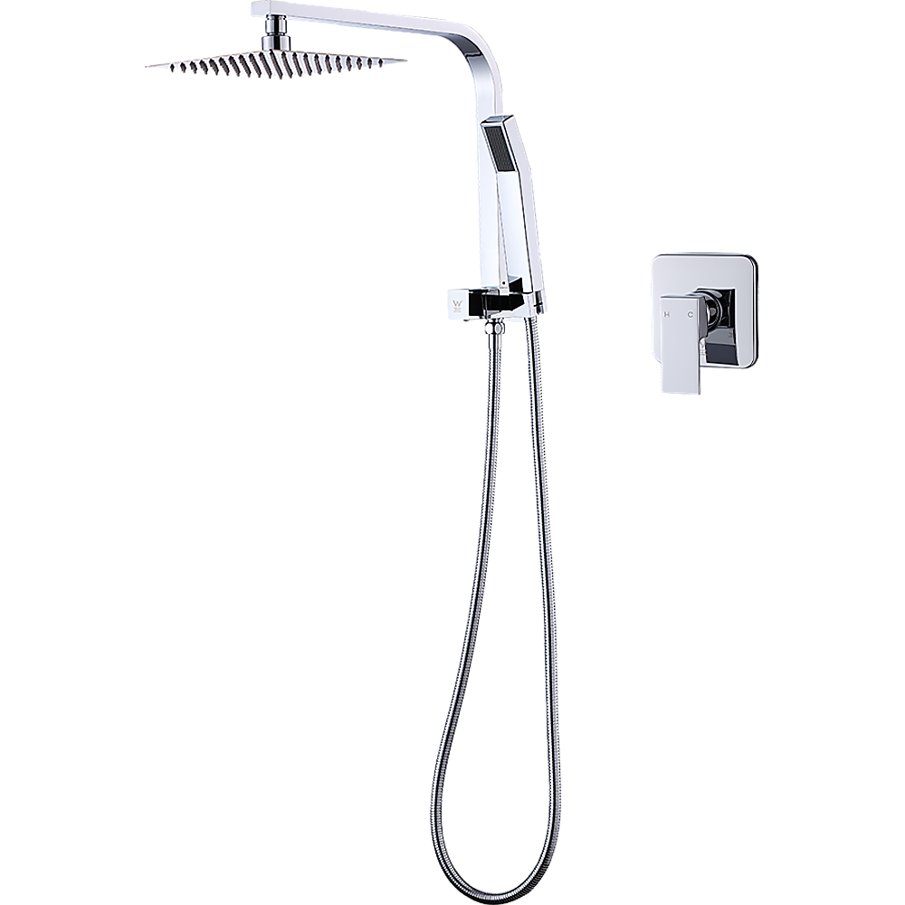 Dual 8" High Pressure Rain Shower Set, Chrome, Della Francesca