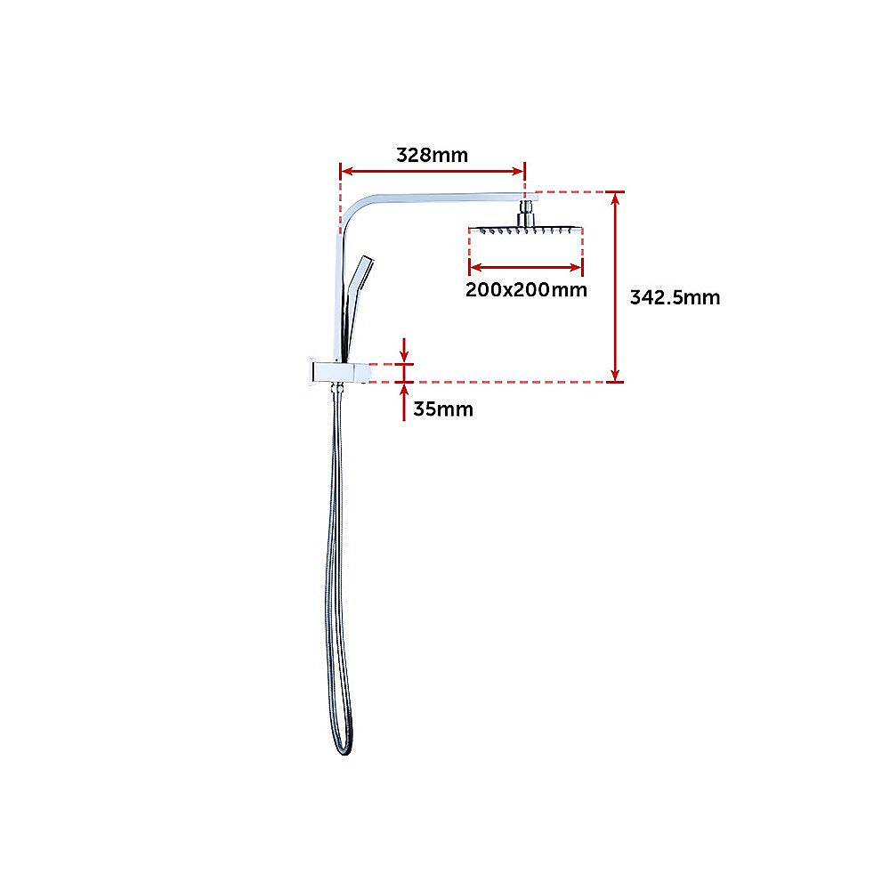 Dual 8" High Pressure Rain Shower Set, Chrome, Della Francesca