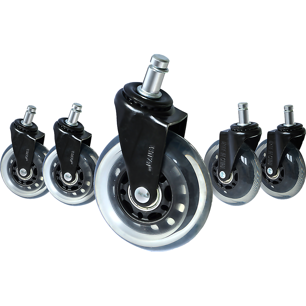 Heavy Duty Office Chair Caster Wheels, Safe, Universal Fit, Set of 5