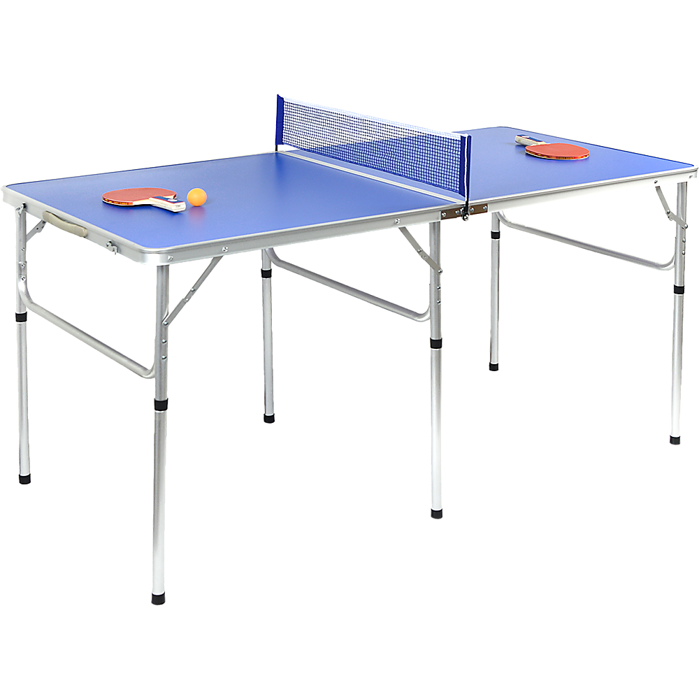 Foldable 152cm Ping Pong Table Set, PVC MDF, Indoor/Outdoor