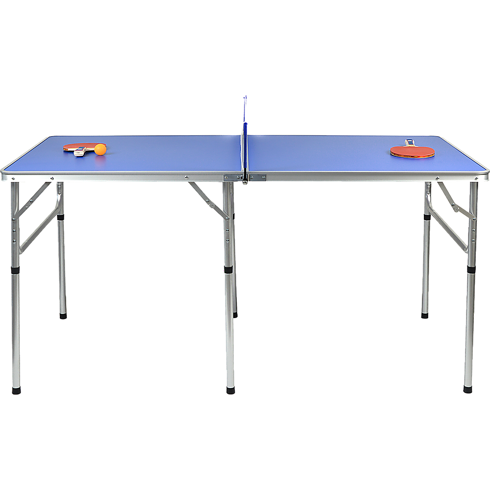 Foldable 152cm Ping Pong Table Set, PVC MDF, Indoor/Outdoor