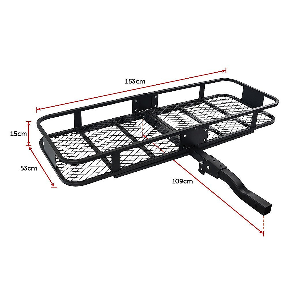 Foldable 220kg Steel Hitch Cargo Carrier with Reflectors