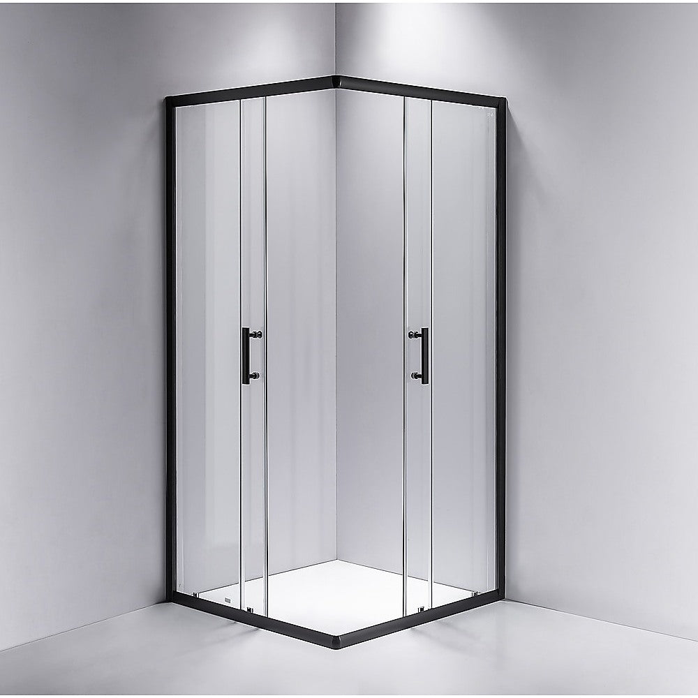 800x900mm Nano Coated Sliding Shower Screen, Black