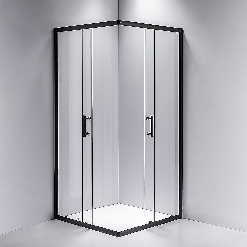 Nano Coated Double-Sliding Shower Screen, Black - Della Francesca