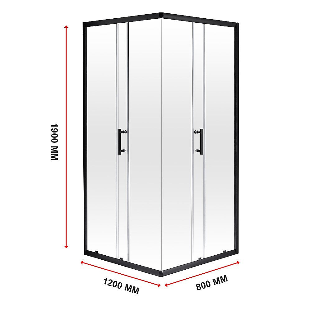 Nano Coated Double-Sliding Shower Screen, Black - Della Francesca