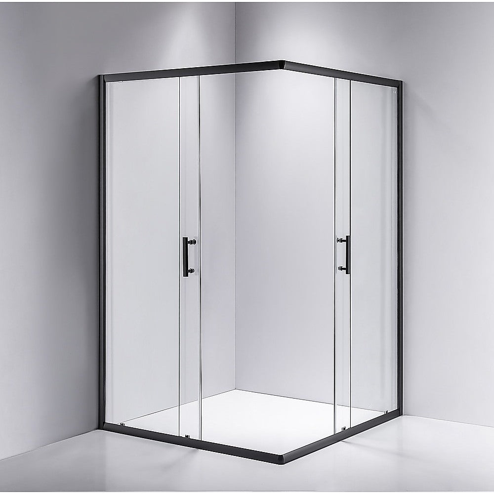 Nano Coated Sliding Glass Shower Door with Black Hardware