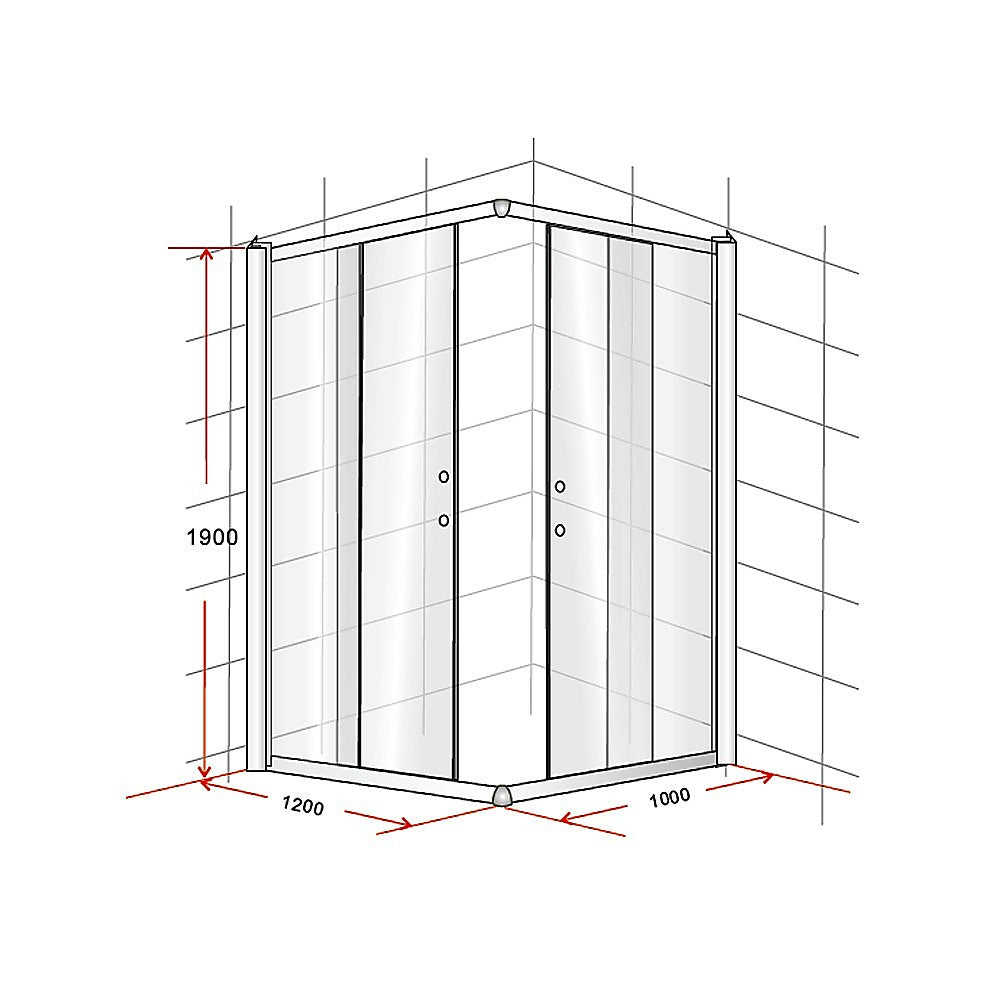 Nano Coated Sliding Glass Shower Door with Black Hardware