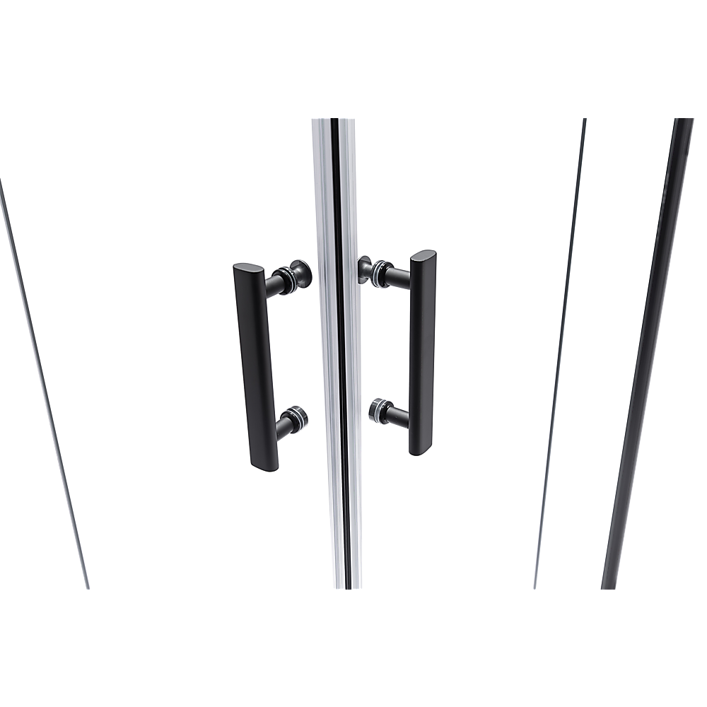 Nano Coated Sliding Glass Shower Door with Black Hardware