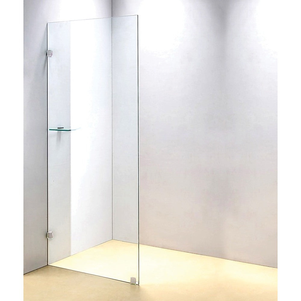 10mm Toughened Glass Frameless Shower Screen, 800x2000, Nickel