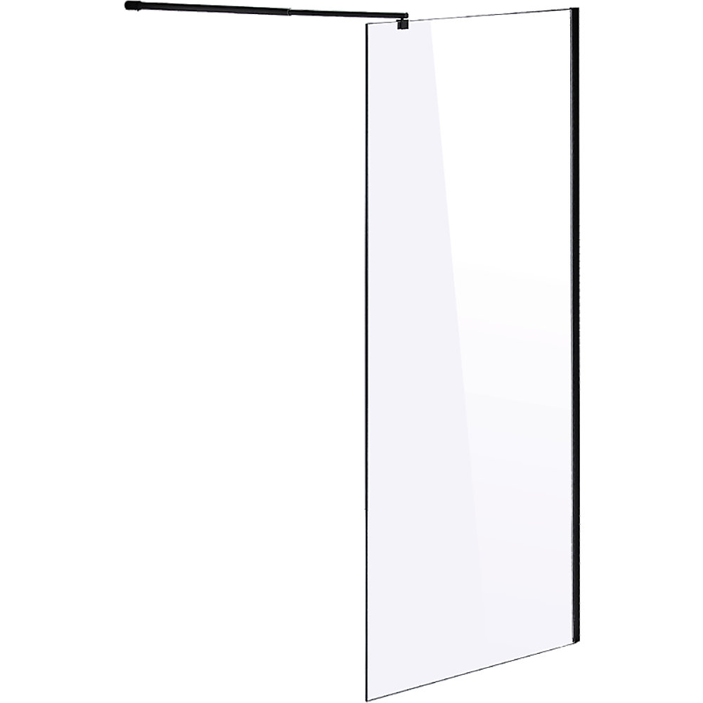 10mm Safety Glass Shower Screen 110x210cm Black-Finish