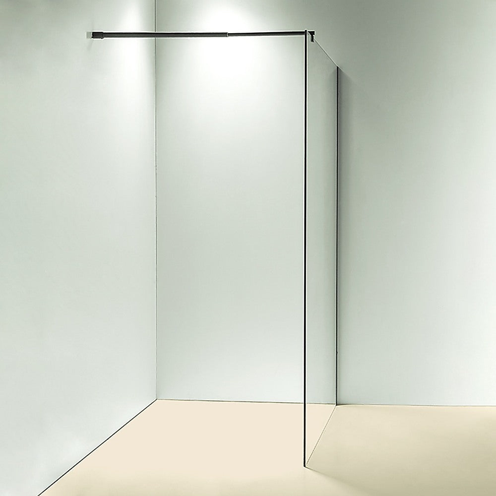 Frameless Safety Glass Shower Screen 120x210cm Black