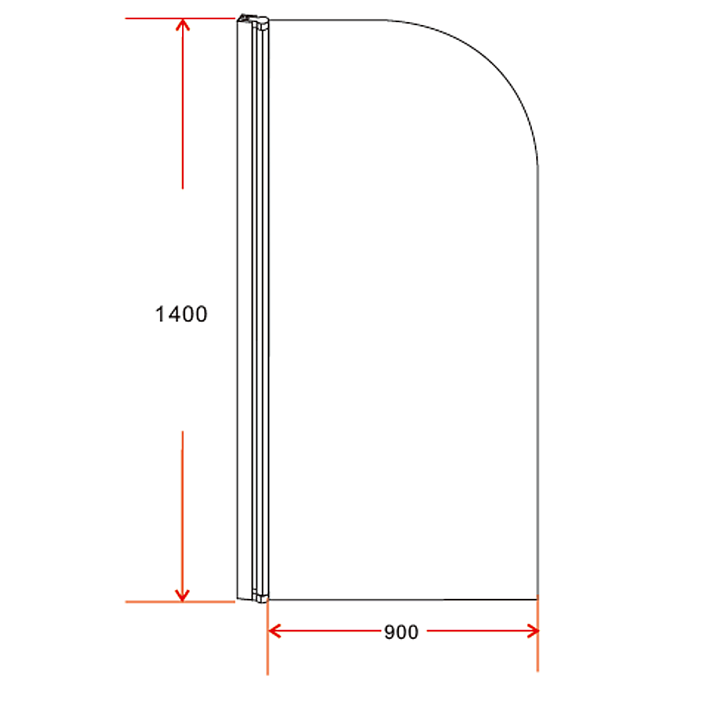 180 Degree Pivot Door 6mm Safety Glass Bath Shower Screen 900x1400mm By Della Francesca