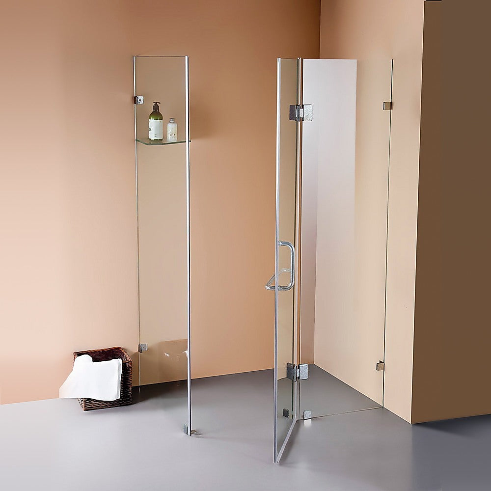 Frameless 10mm Glass Shower Screen, Stainless Hinges, Della Francesca