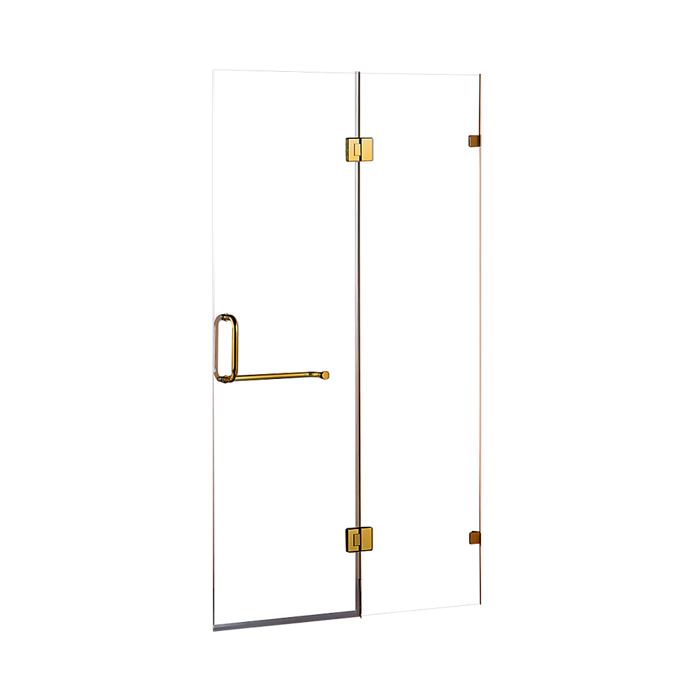 90x200cm Frameless Shower Screen 10mm Glass Gold Hardware