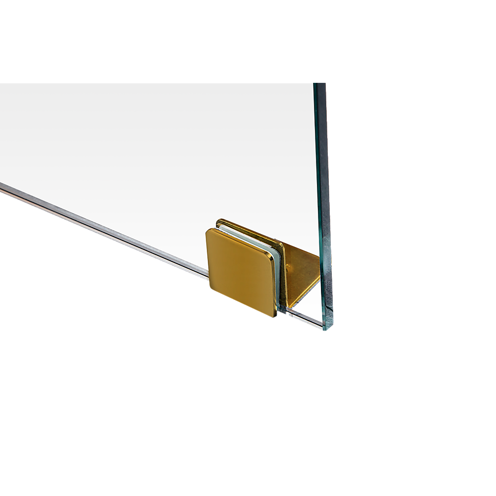 Frameless 10mm Glass Shower Screen, Gold Hardware, 120x90cm