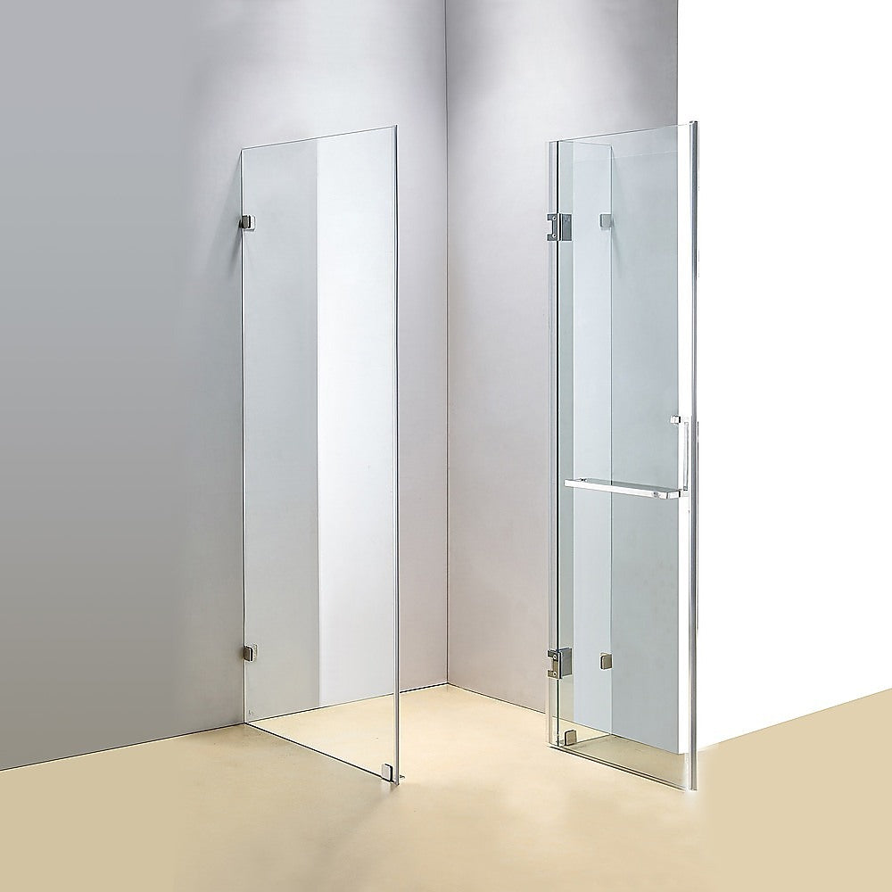 Frameless 10mm Glass Shower Screen, Chrome, 120x70cm, Della Francesca