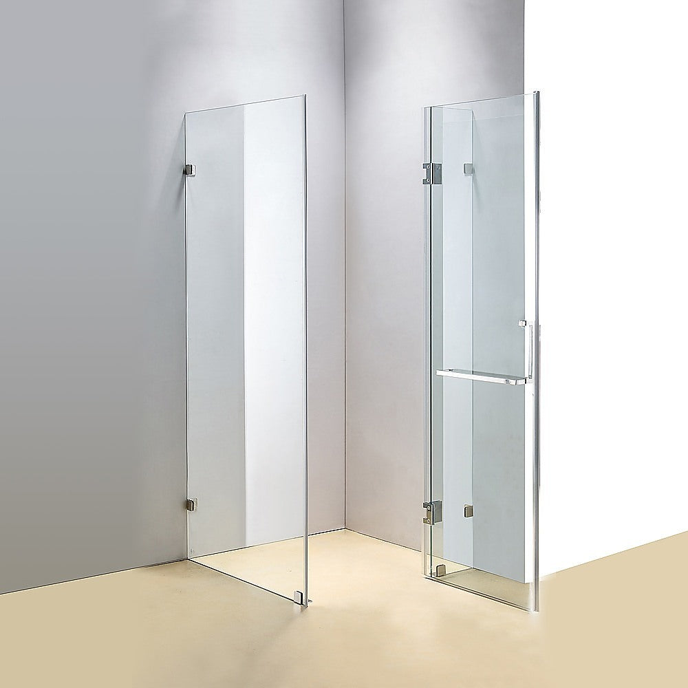 Frameless 10mm Glass Shower Screen 1200x800mm Chrome Handle