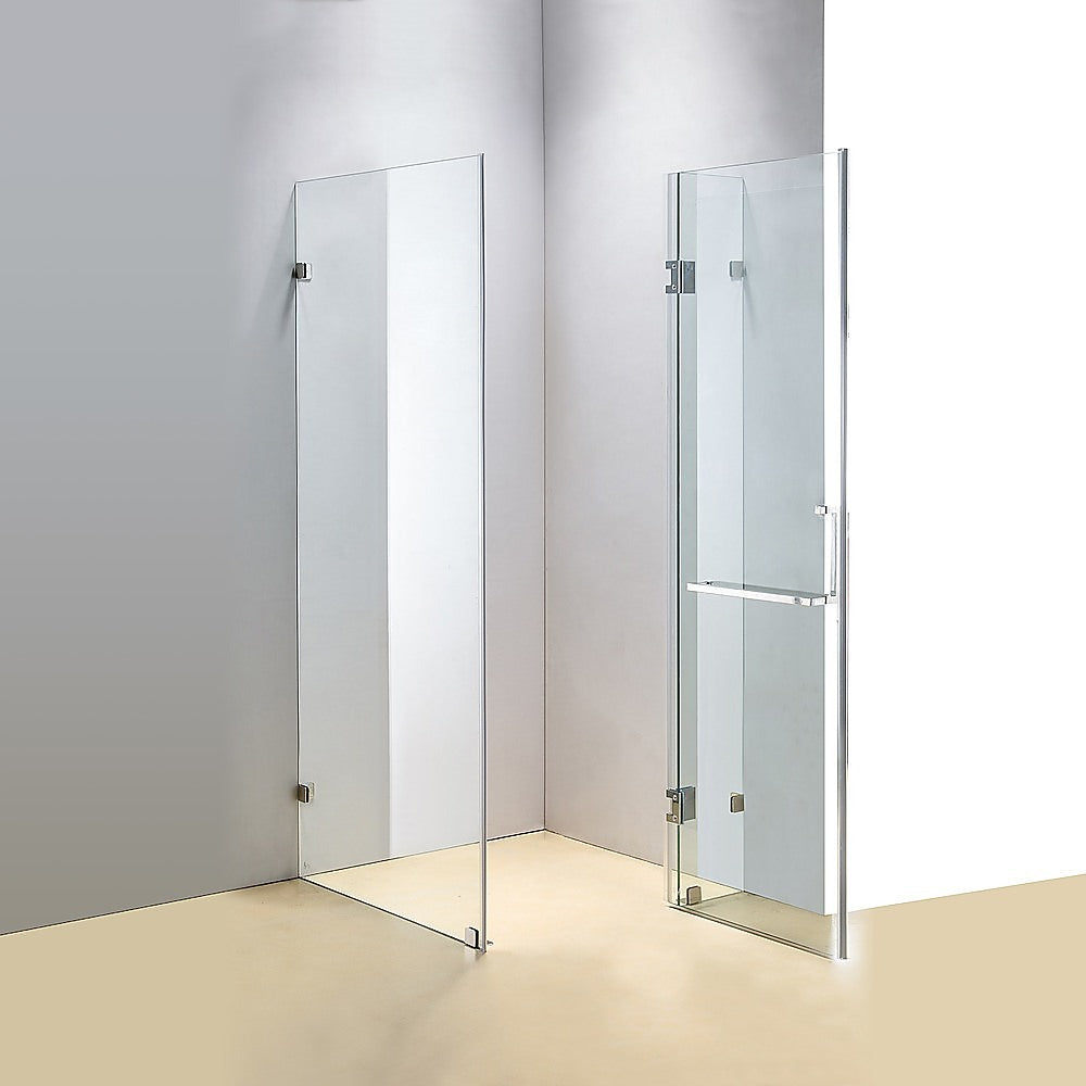 10mm Safety Glass Frameless Shower Screen, 110x100cm, Della Francesca