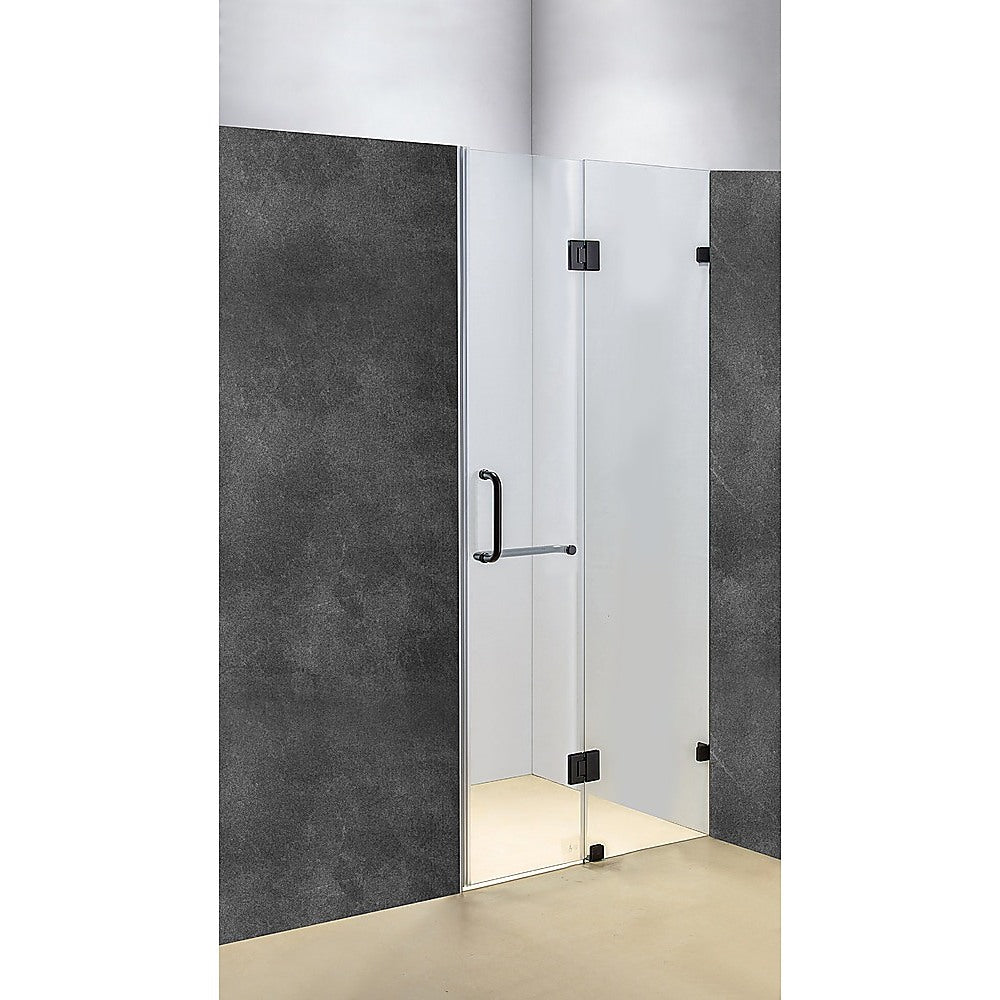 Frameless 10mm Shower Screen 120x200cm, Black, Della Francesca