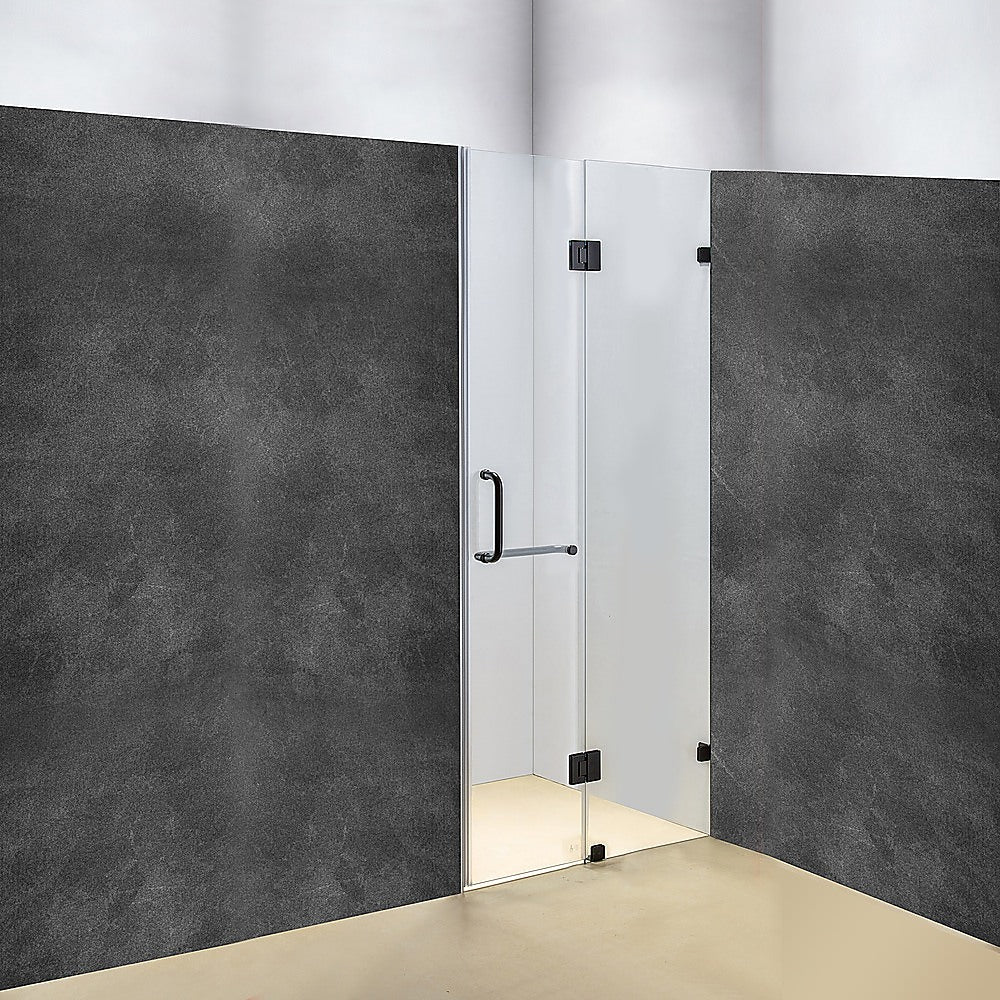 Frameless 10mm Shower Screen 120x200cm, Black, Della Francesca