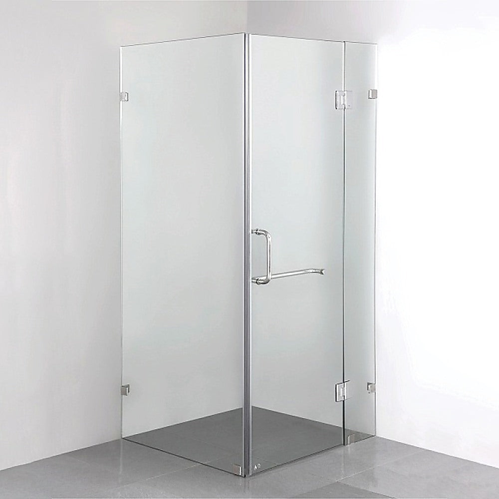 10mm Frameless Glass Shower Screen 1000x800mm, Chrome - Della Francesca